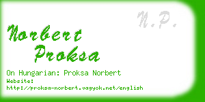 norbert proksa business card